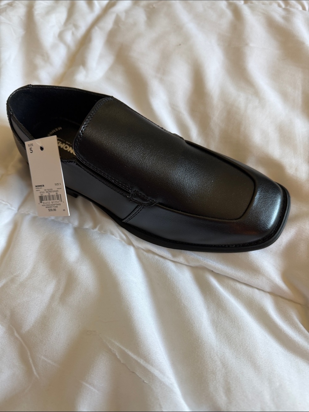 Boy’s Sonoma Black Square-Toe Slip-On Dress Loafers - Picture 4 of 4
